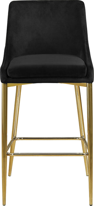 Karina Black Velvet Stool