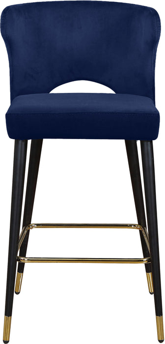 Kelly Navy Velvet Stool