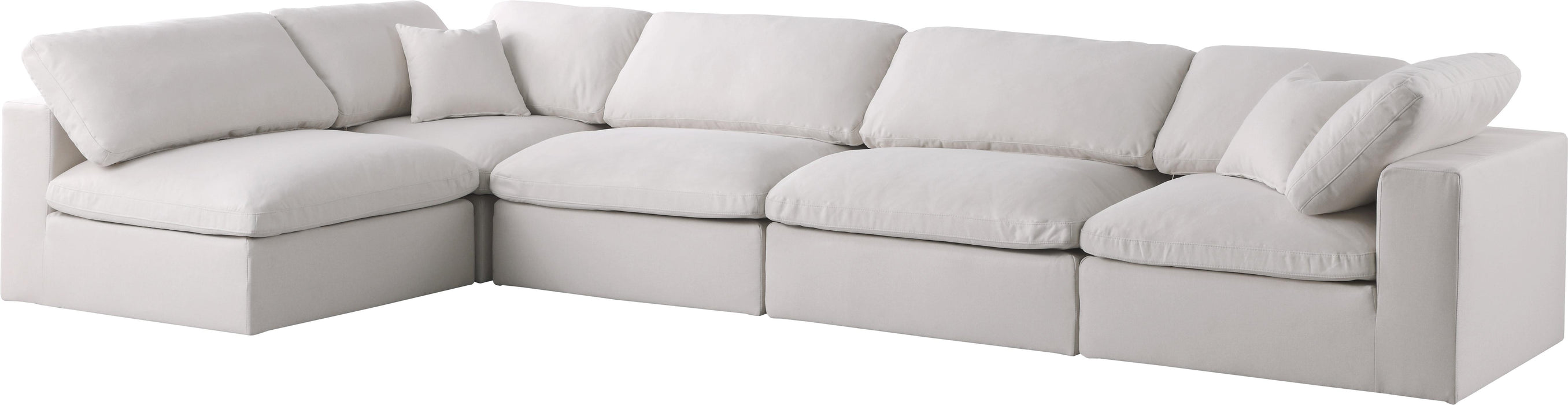 Plush Cream Velvet Standard Cloud Modular Sectional