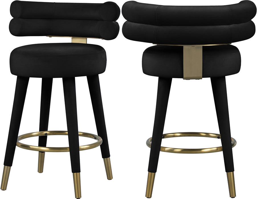 Fitzroy Black Velvet Counter Stool image