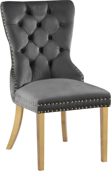 Carmen Grey Velvet Dining Chairs (2)