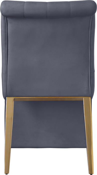 Curve Grey Velvet Dining Chair