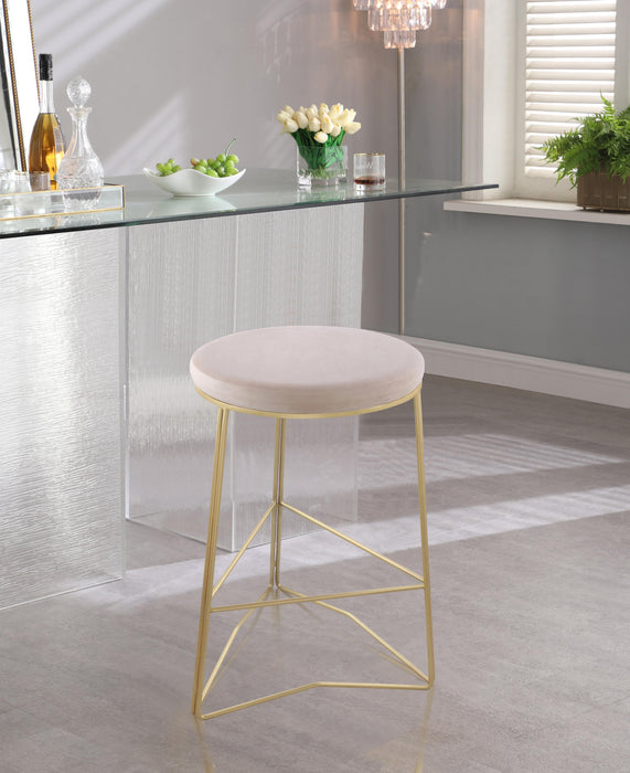 Tres Cream Velvet Counter Stool