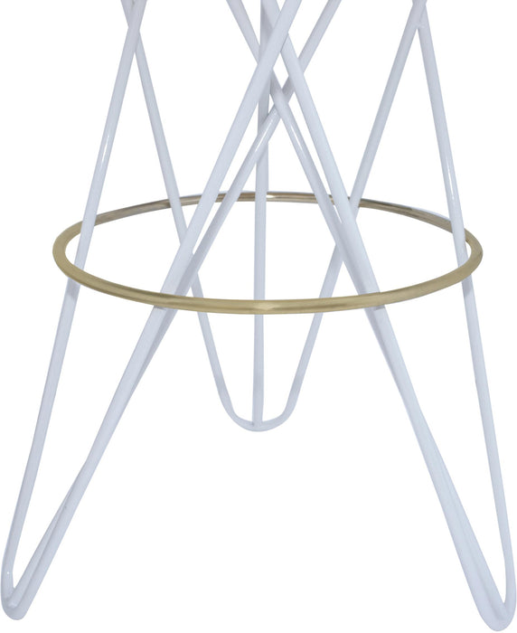 Mercury White / Gold Bar Stool