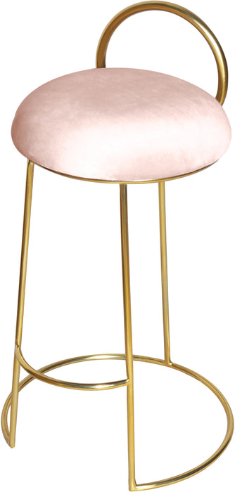 Ring Pink Velvet Counter Stool