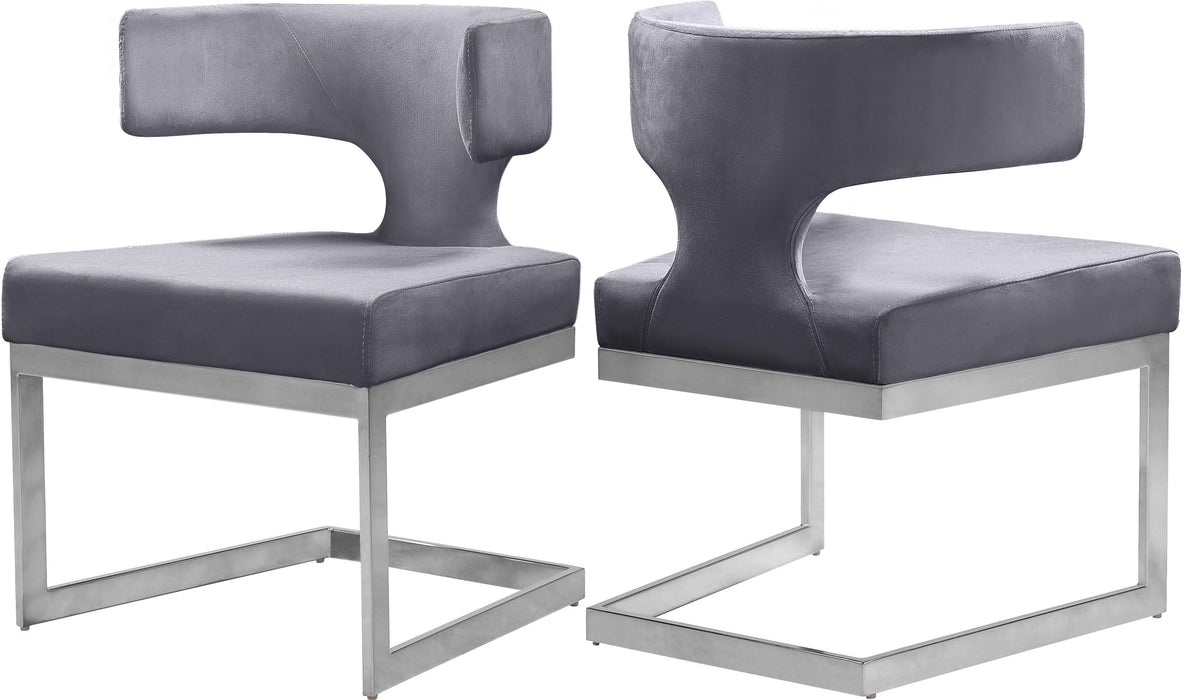 Alexandra Grey Velvet Dining Chair