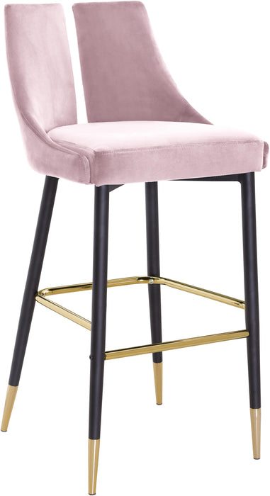 Sleek Pink Velvet Stool