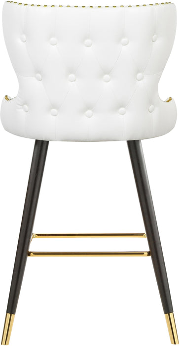 Hendrix White Faux Leather Counter/Bar Stool