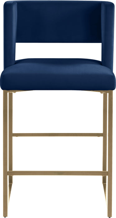 Caleb Navy Velvet Counter Stool