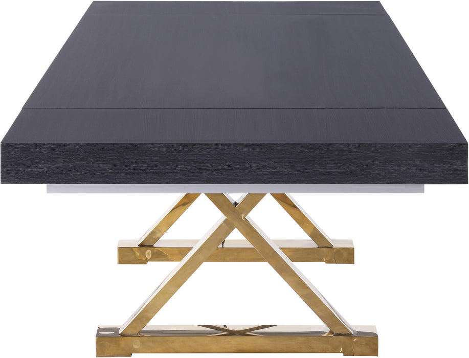 Excel Grey Oak Veneer Lacquer Extendable Dining Table (3 Boxes)