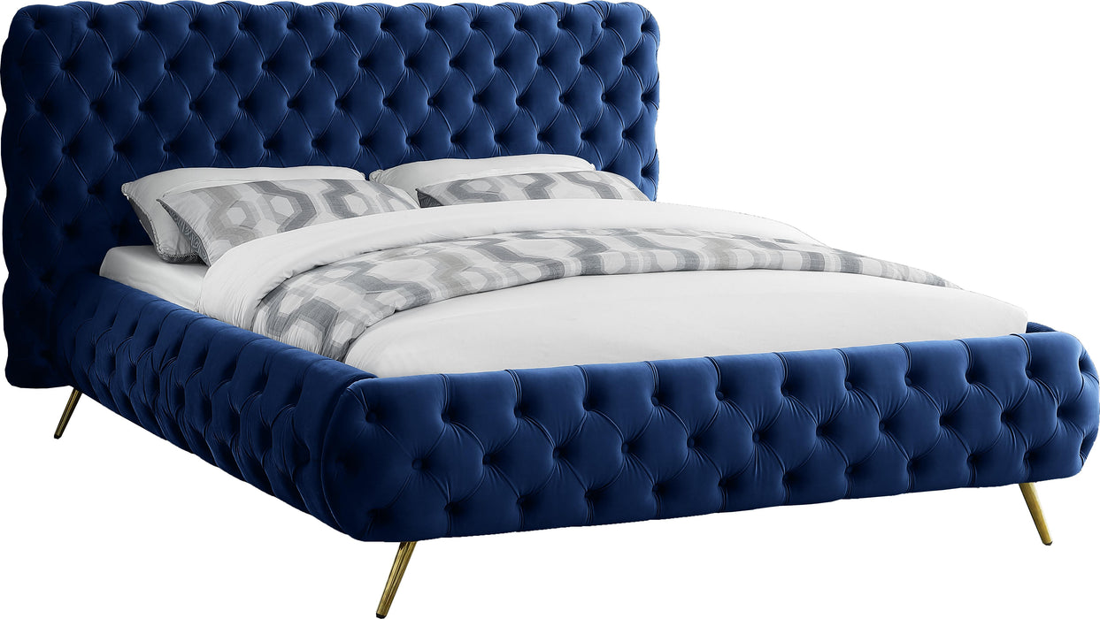 Delano Navy Velvet King Bed image