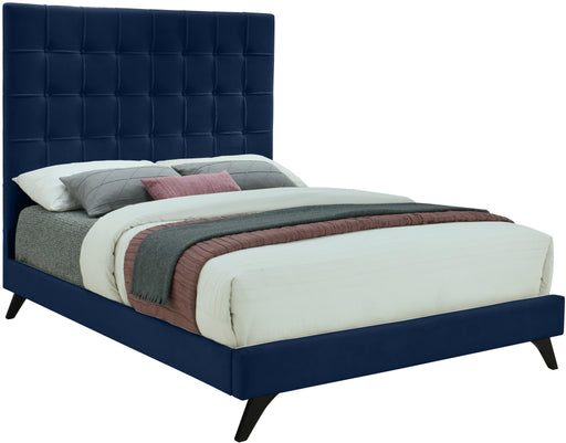 Elly Navy Velvet Full Bed image