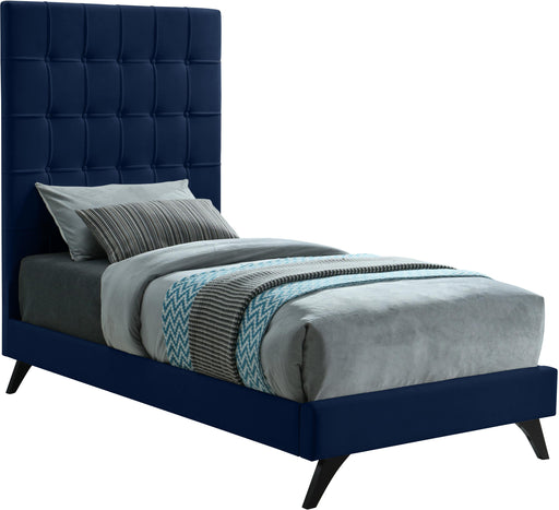 Elly Navy Velvet Twin Bed image