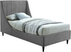 Eva Grey Velvet Twin Bed image