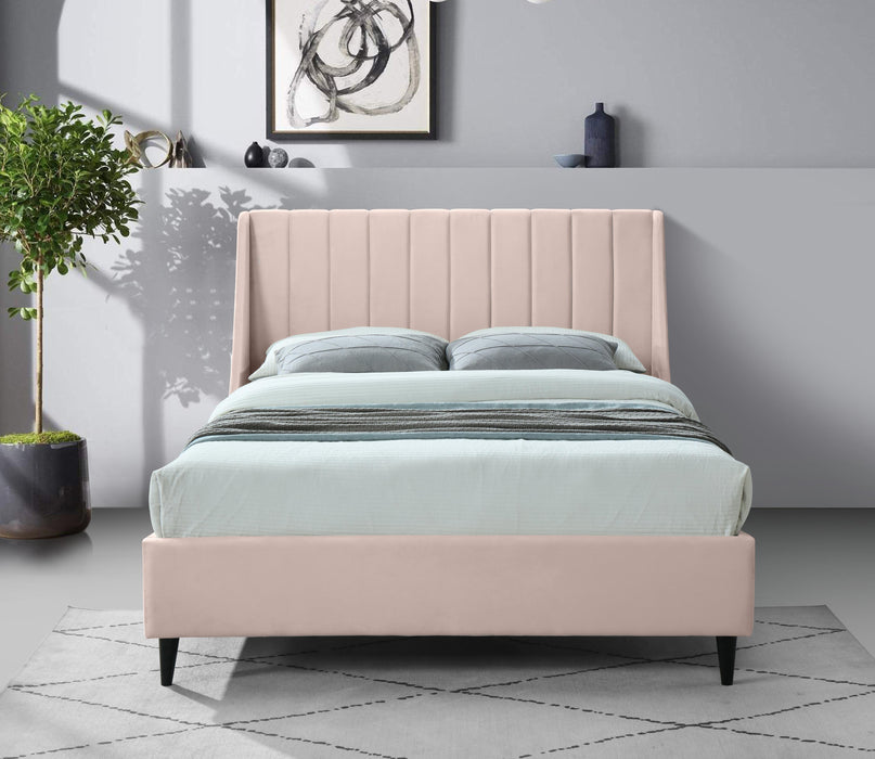 Eva Pink Velvet Full Bed