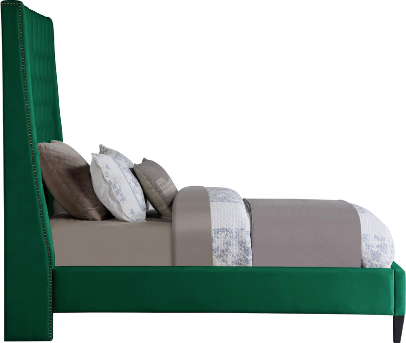 Fritz Green Velvet Twin Bed