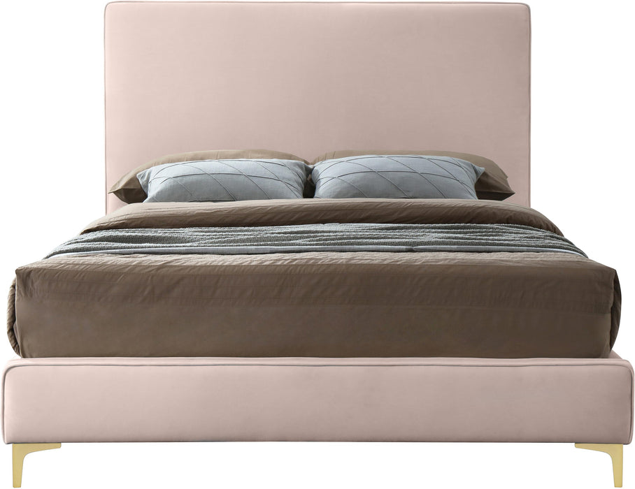 Geri Pink Velvet Full Bed