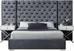 Grande Grey Velvet King Bed (3 Boxes) image