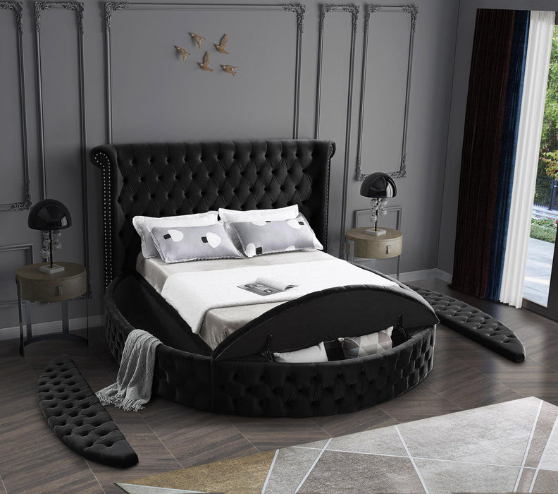 Luxus Black Velvet Full Bed (3 Boxes)