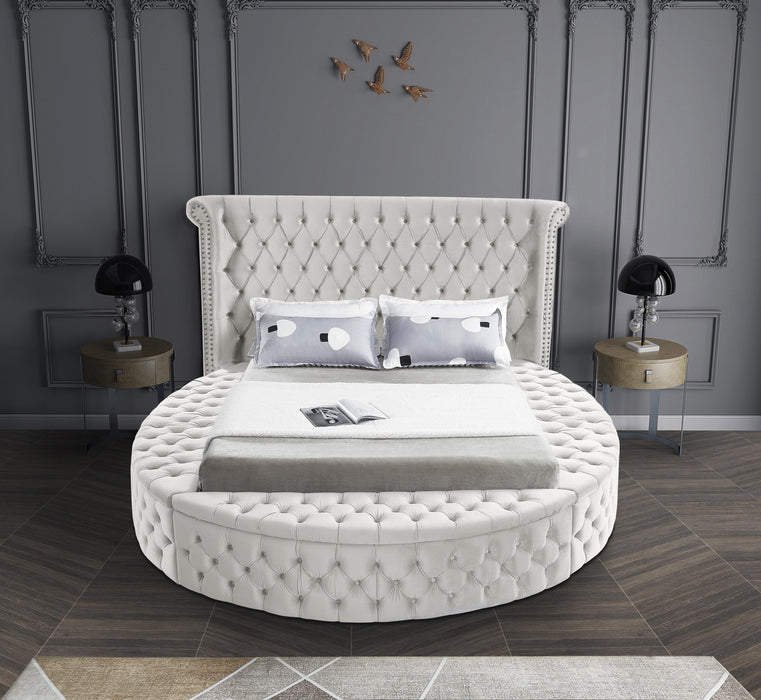 Luxus Cream Velvet King Bed (3 Boxes)