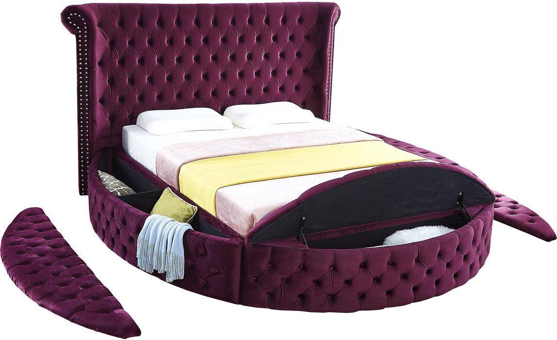 Luxus Purple Velvet Full Bed