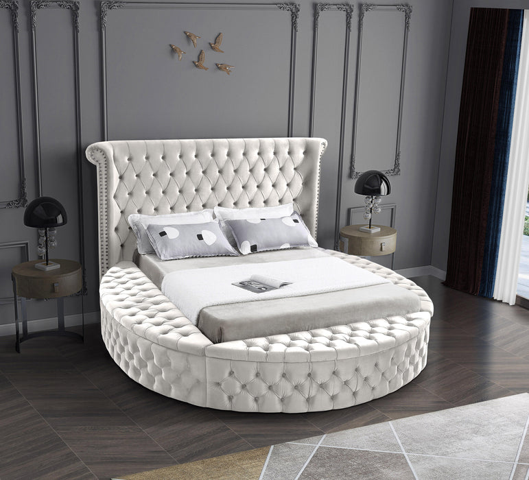 Luxus Cream Velvet Full Bed (3 Boxes)