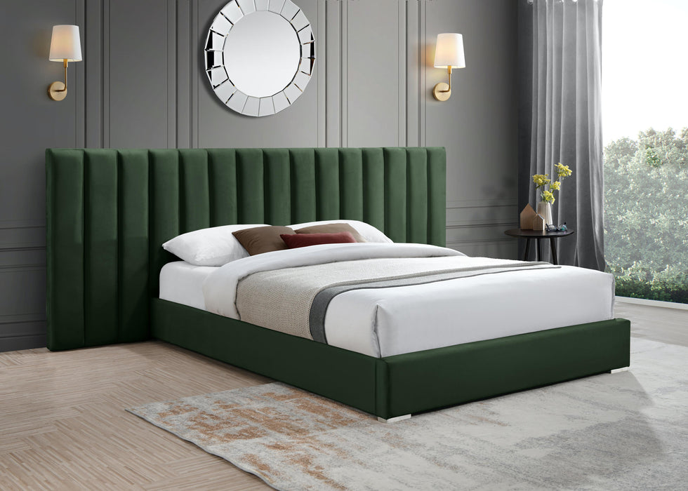 Pablo Green Velvet King Bed