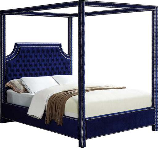 Rowan Navy Velvet King Bed (3 Boxes) image