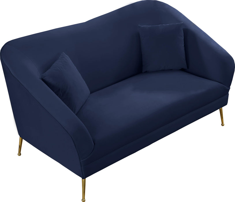 Hermosa Navy Velvet Loveseat