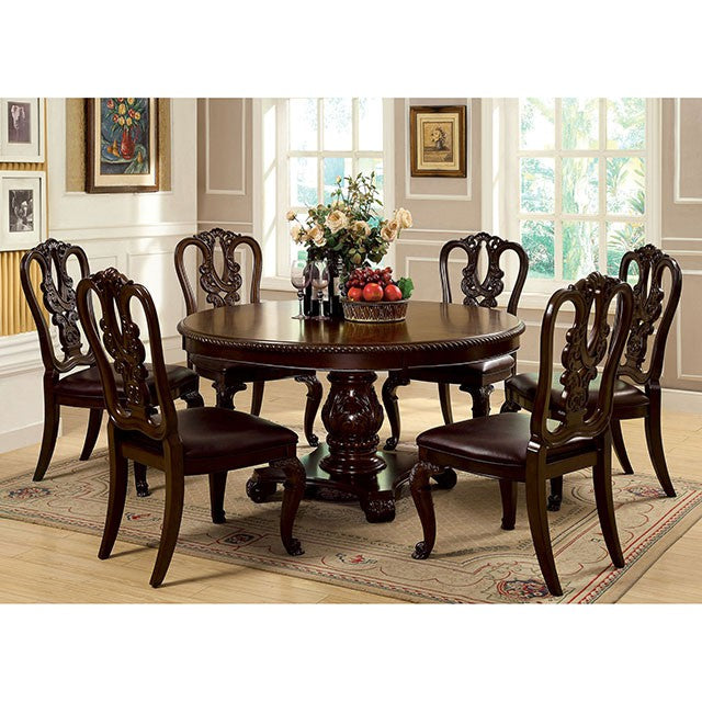 Bellagio Brown Cherry Round Dining Table